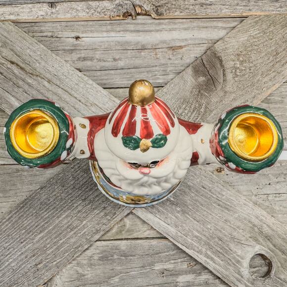 1998 Kim Lawrence, Enesco-Santa Clause Candlestick Holder-Christmas Decor, 6.5”H - Picture 9 of 9